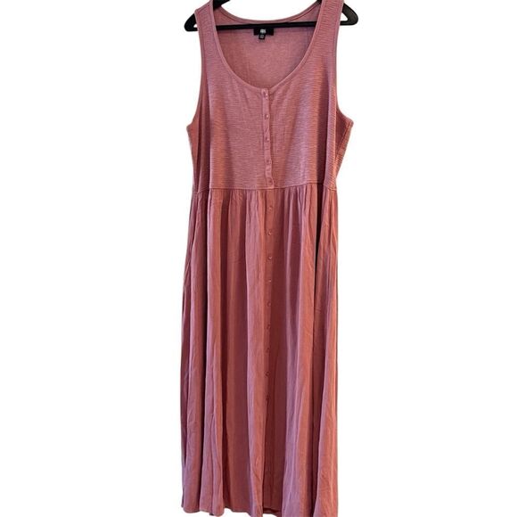 Frye Women's Button Front Midi Tank Dress with Pockets Size XXL - Picture 2 of 7